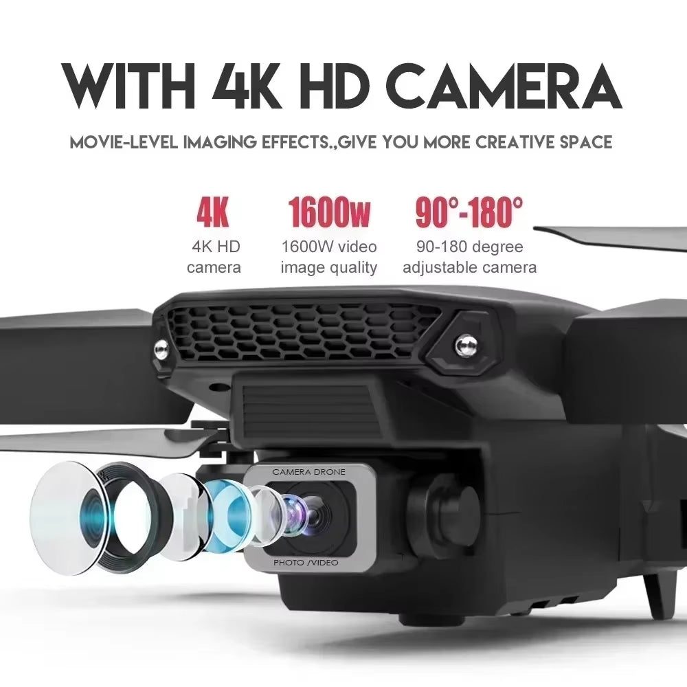 2024 E88Pro RC Drone 4K Professinal with 1080P Wide Angle HD Camera Foldable Helicopter WIFI FPV Height Hold Gift Toy