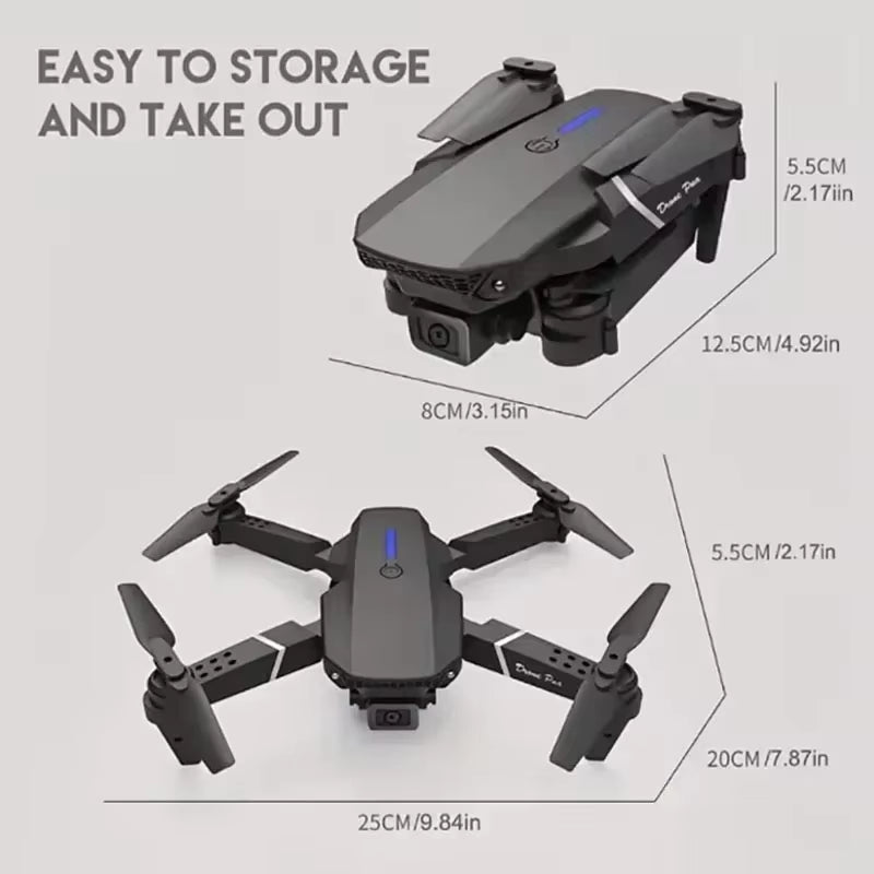 2024 E88Pro RC Drone 4K Professinal with 1080P Wide Angle HD Camera Foldable Helicopter WIFI FPV Height Hold Gift Toy